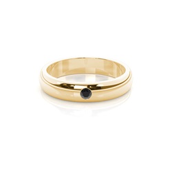 Niedriger D-Förmiger Schwarze Diamant Trauring