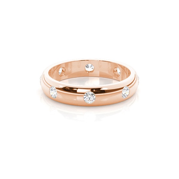4.00mm Studded Low  Dome Standard Fit Diamond Wedding Band