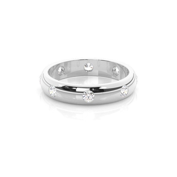 4.00mm Studded Low  Dome Standard Fit Diamond Wedding Band