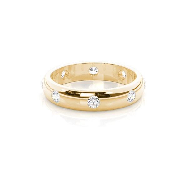 Studded Low  Dome Standard Fit Diamond Wedding Band
