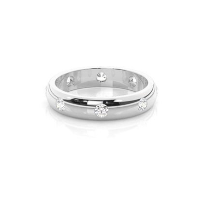 4.00mm Studded Low  Dome Standard Fit Diamond Wedding Band