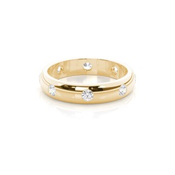 Studded Low  Dome Standard Fit Diamond Wedding Band