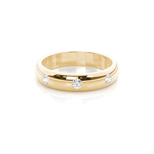 Studded Low  Dome Standard Fit Diamond Wedding Band