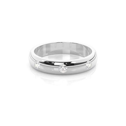 Studded Low  Dome Standard Fit Diamond Wedding Band
