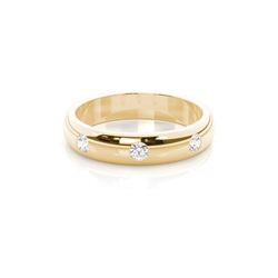 Studded Low  Dome Standard Fit Diamond Wedding Band