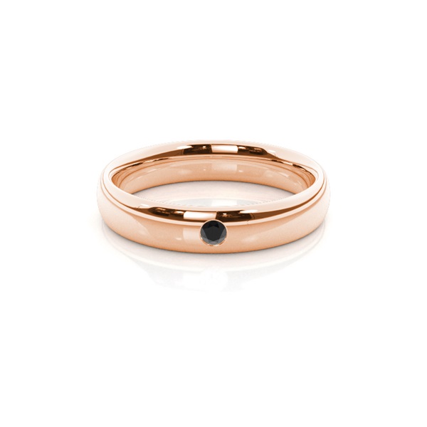 Court Profile Comfort Fit Black Diamond Wedding Band