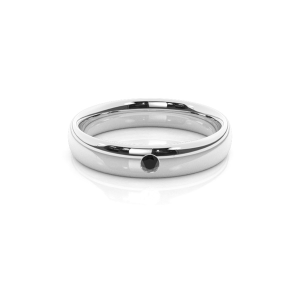 Court Profile Comfort Fit Black Diamond Wedding Band