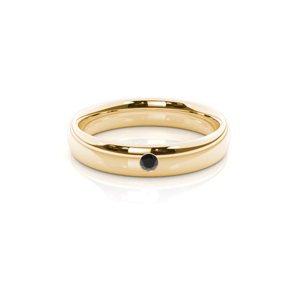 Court Profile Comfort Fit Black Diamond Wedding Band
