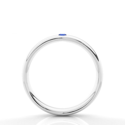 Eingeriebene Fassung Runder Blauer Saphir Herren Ehering