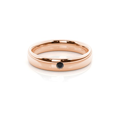 Court Profile Comfort Fit Black Diamond Wedding Band