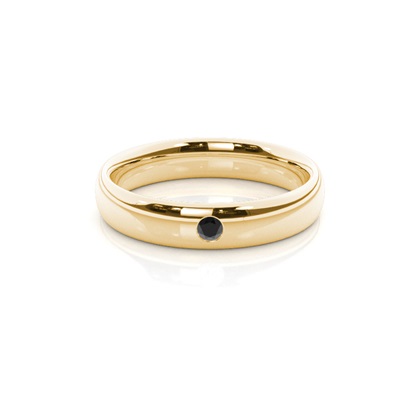 Court Profile Comfort Fit Black Diamond Wedding Band