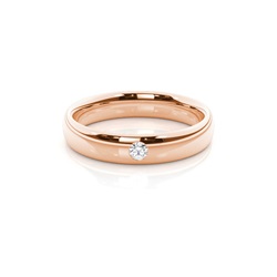 Studded Court Profile Comfort Fit Diamond Wedding Band