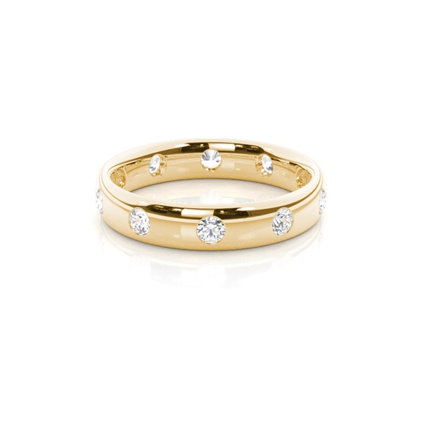 4.00mm Studded Court Profile Comfort Fit Diamond Wedding Band