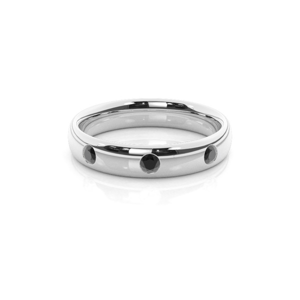 Court Profil bequem geschliffener Schwarze Diamant Trauring