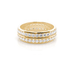 Studded Knife Edge Standard Fit Diamond Wedding Band