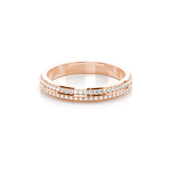 Studded Knife Edge Flat Profile Fit Diamond Wedding Band