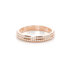 Studded Knife Edge Flat Profile Fit Diamond Wedding Band