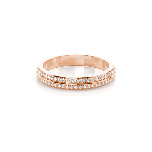 Studded Knife Edge Standard Fit Diamond Wedding Band