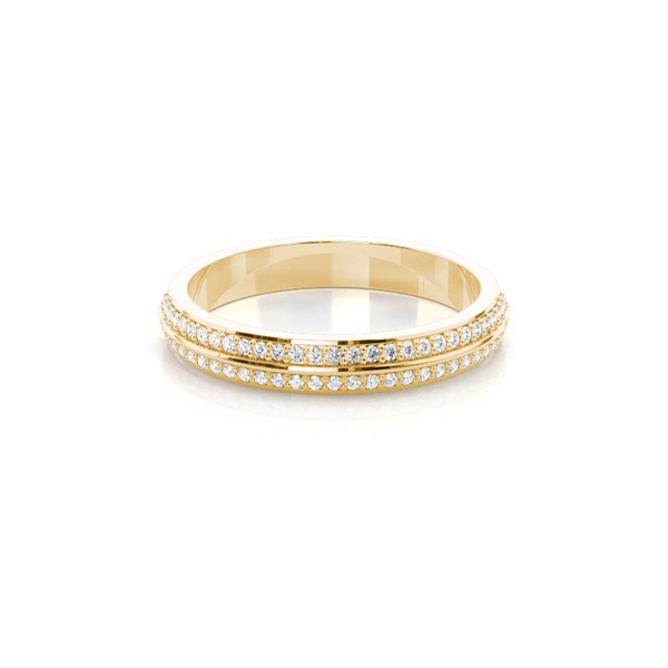 Studded Knife Edge Standard Fit Diamond Wedding Band