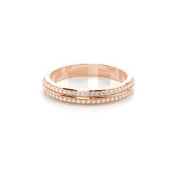 Studded Knife Edge Standard Fit Diamond Wedding Band