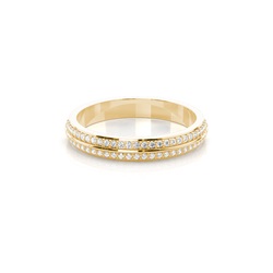 Studded Knife Edge Standard Fit Diamond Wedding Band