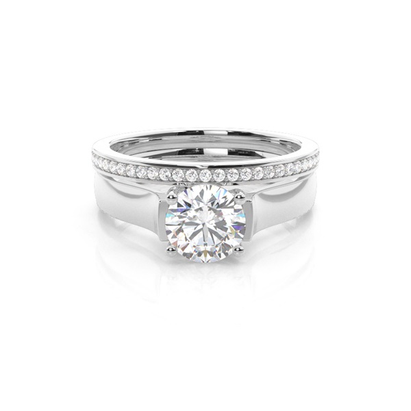 White Gold Bridal Set Diamond Engagement Ring