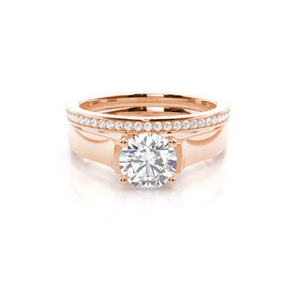 Rose Gold Bridal Set Diamond Engagement Rings