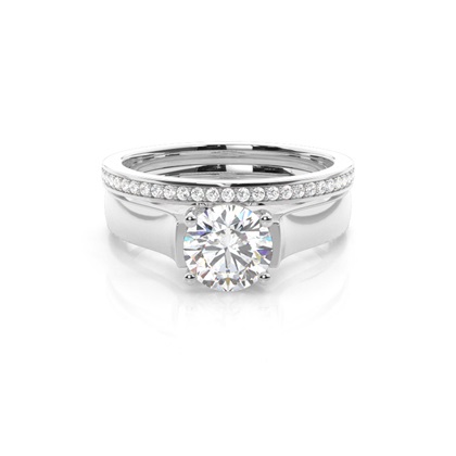 White Gold Bridal Set Diamond Engagement Ring