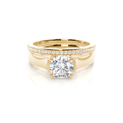 Yellow Gold Bridal Set Diamond Engagement Rings