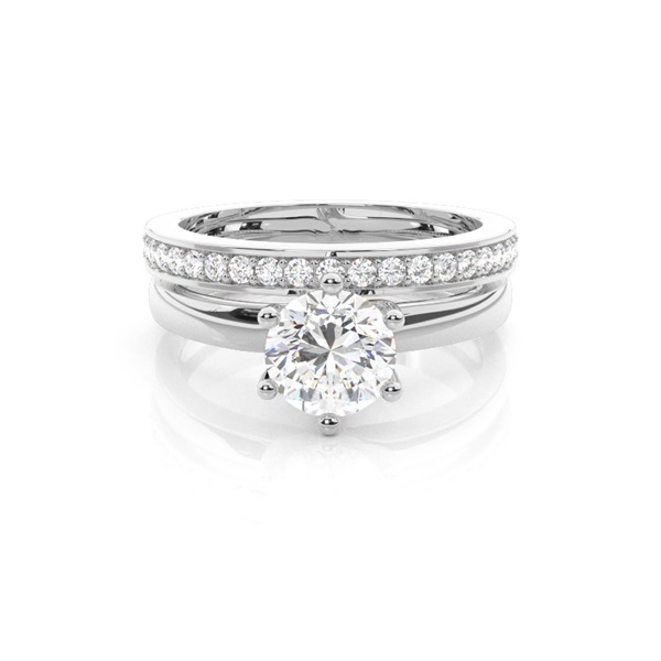 White Gold Bridal Set Diamond Engagement Ring