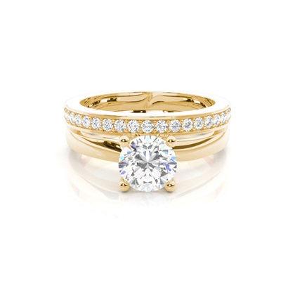 Yellow Gold Bridal Set Diamond Engagement Rings