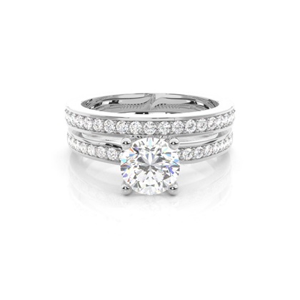 White Gold Bridal Set Diamond Engagement Ring