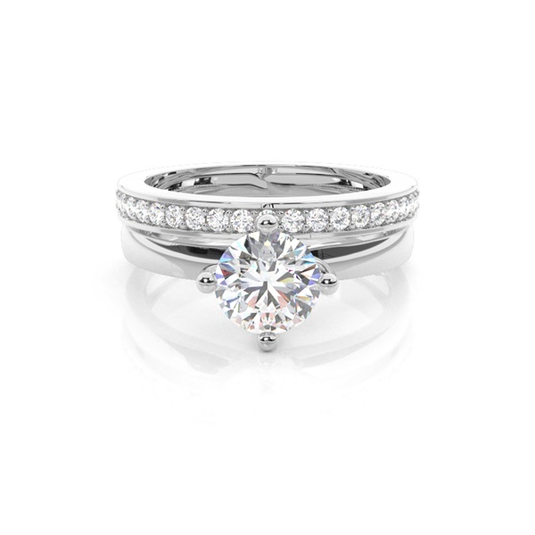 White Gold Bridal Set Diamond Engagement Ring