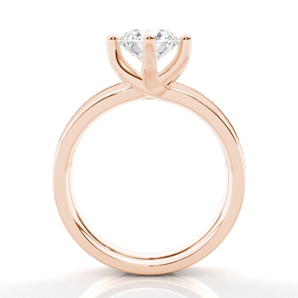 1.00 Carat Rose Gold Bridal Engagement and Wedding Bands Ring Sets