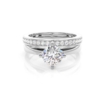 White Gold Bridal Set Diamond Engagement Ring