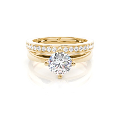 Yellow Gold Bridal Set Diamond Engagement Rings