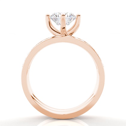 Rose Gold Bridal Engagement and Wedding Bands Ring Sets