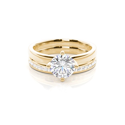 Yellow Gold Bridal Set Diamond Engagement Rings