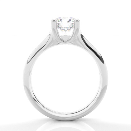 4 Prong Setting Plain Engagement Ring With Matching Band