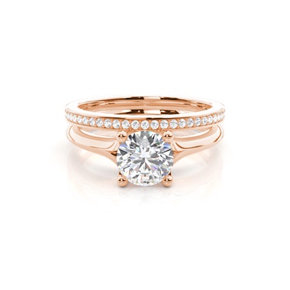 Rose Gold Bridal Set Diamond Engagement Rings
