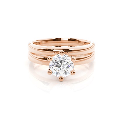 Rose Gold Bridal Set Diamond Engagement Rings