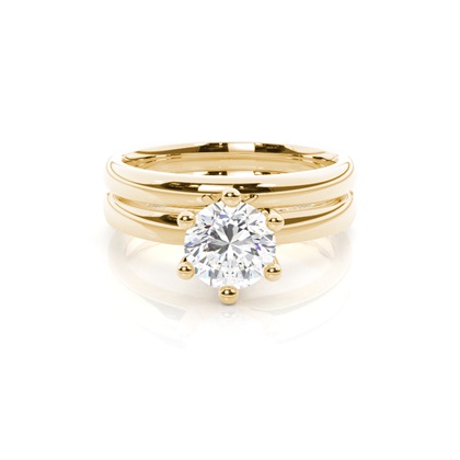 Yellow Gold Bridal Set Diamond Engagement Rings