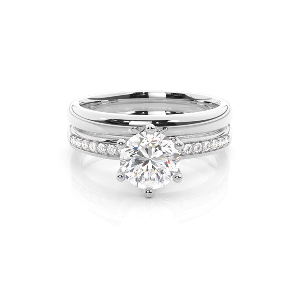 White Gold Bridal Set Diamond Engagement Ring