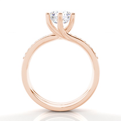 1.00 Carat Rose Gold Bridal Engagement and Wedding Bands Ring Sets