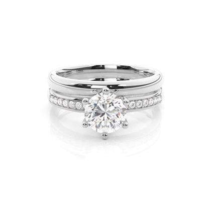 White Gold Bridal Set Diamond Engagement Ring
