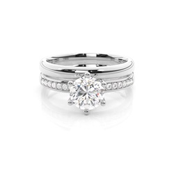 White Gold Bridal Set Diamond Engagement Ring