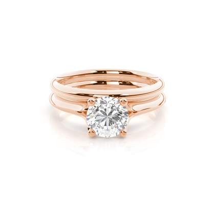 Rose Gold Bridal Set Diamond Engagement Rings