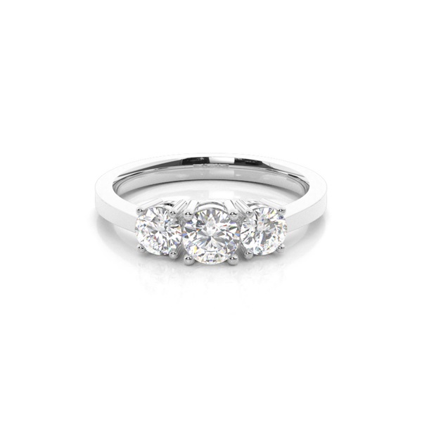 Yellow Gold Trilogy Diamond Engagement Ring