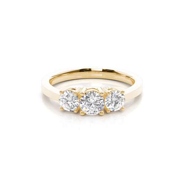 Yellow Gold Trilogy Diamond Engagement Ring