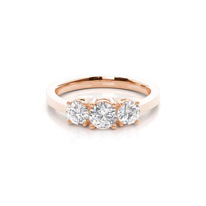 Rose Gold 3 Stone Diamond Rings